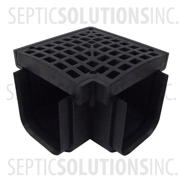 Polylok Heavy Duty Trench/Channel Drain 90 Degree Corner & Grate (Black) - Part Number PL-90860-90