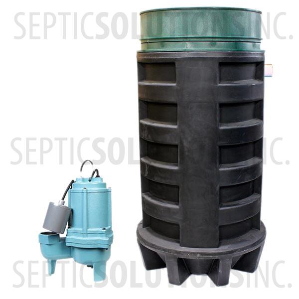 100 Gallon Simplex Polyethylene Pump Station with 4/10 HP Sewage Ejector Pump - Part Number 100PPT-410S