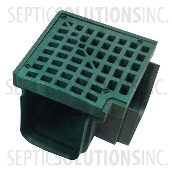 Polylok Heavy Duty Trench/Channel Drain 90 Degree Corner & Grate (Green) - Part Number PL-90860-90GR