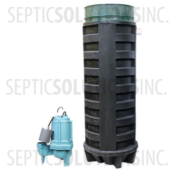 140 Gallon Simplex Polyethylene Pump Station with 4/10 HP Sewage Ejector Pump - Part Number 140PPT-410S